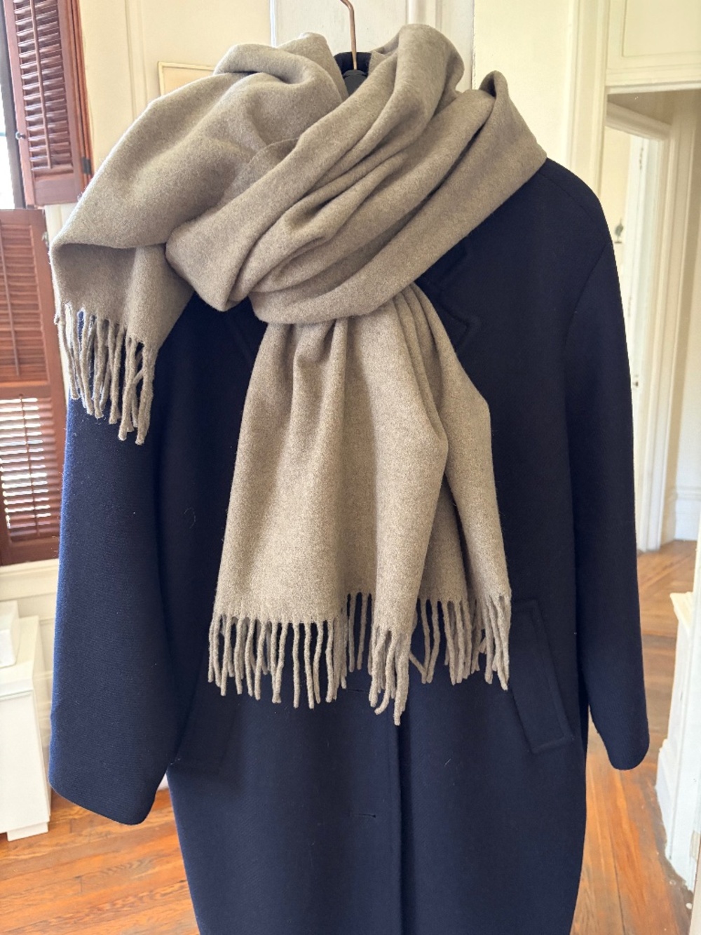 Vintage Issey Miyake Grey Wool Blanket Scarf Wrap Twisted Fringe Archival Rare